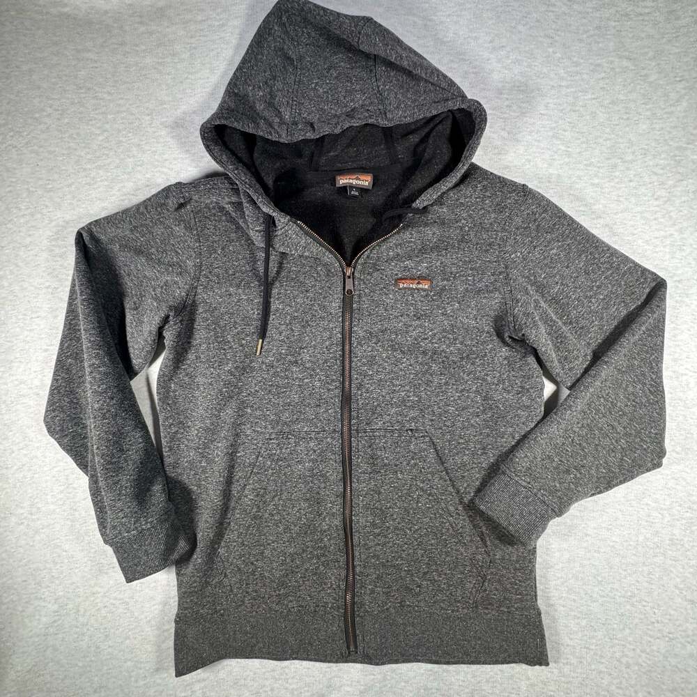 Patagonia Full-Zip Hooded Sweatshirt Charcoal Heather Gray Size S